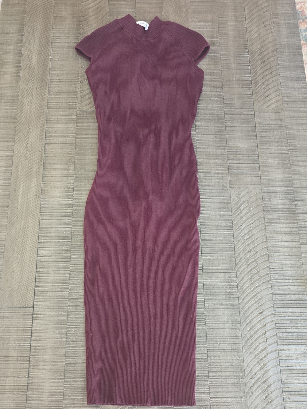 Ribbed Midi Dress in Burgundy